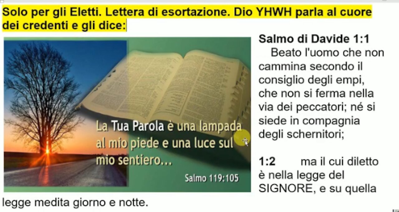 🌎 Salmo 1. Due requisiti essenziali che devono esserci in ogni Cristiano.