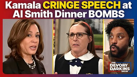 Kamala CRINGE SPEECH At Al Smith Dinner BOMBS