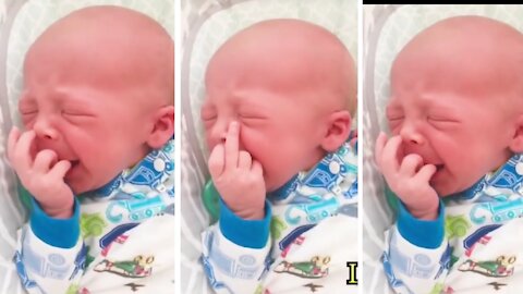 Baby are sleeping and show funny signs it just very funny