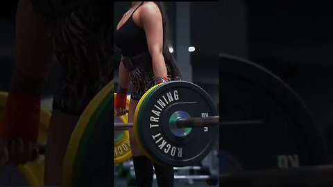 Fitness girl squatting and deadlifting heavy in the gym #Shorts