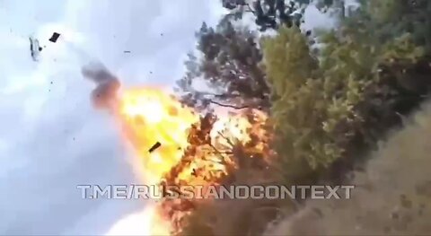 Insane Detonation of Russian Tank After Ukrainian Drone Strike