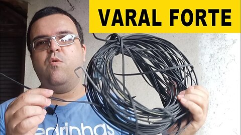 Varal resistente feito com cabo de fibra ótica, arame galvanizado encapado