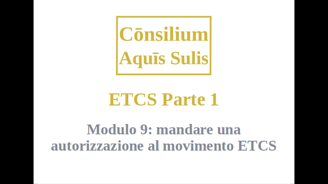 ETCS Parte 1 Modulo 9 (Italiano)