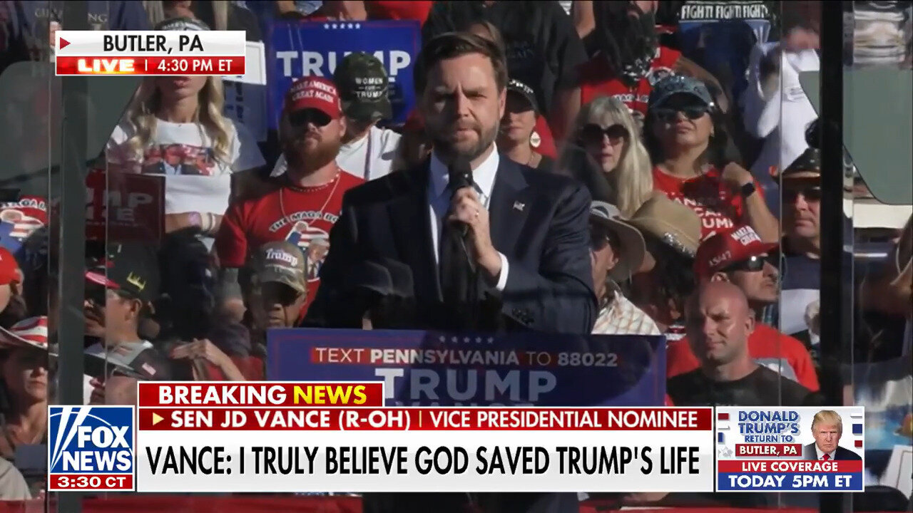 JD Vance Addresses Trump Butler, Pennsylvania Rally: 'What Happened Was A True Miracle'