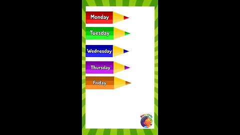 weekdays song#kids video