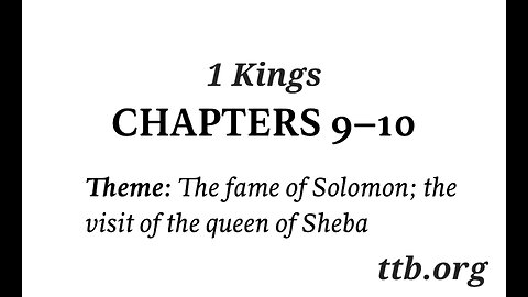 1 Kings Chapter 9-10 (Bible Study)