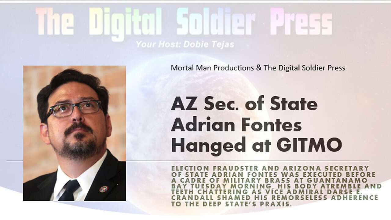 Arizona Secretary of State Adrian Fontes Hanged at GITMO