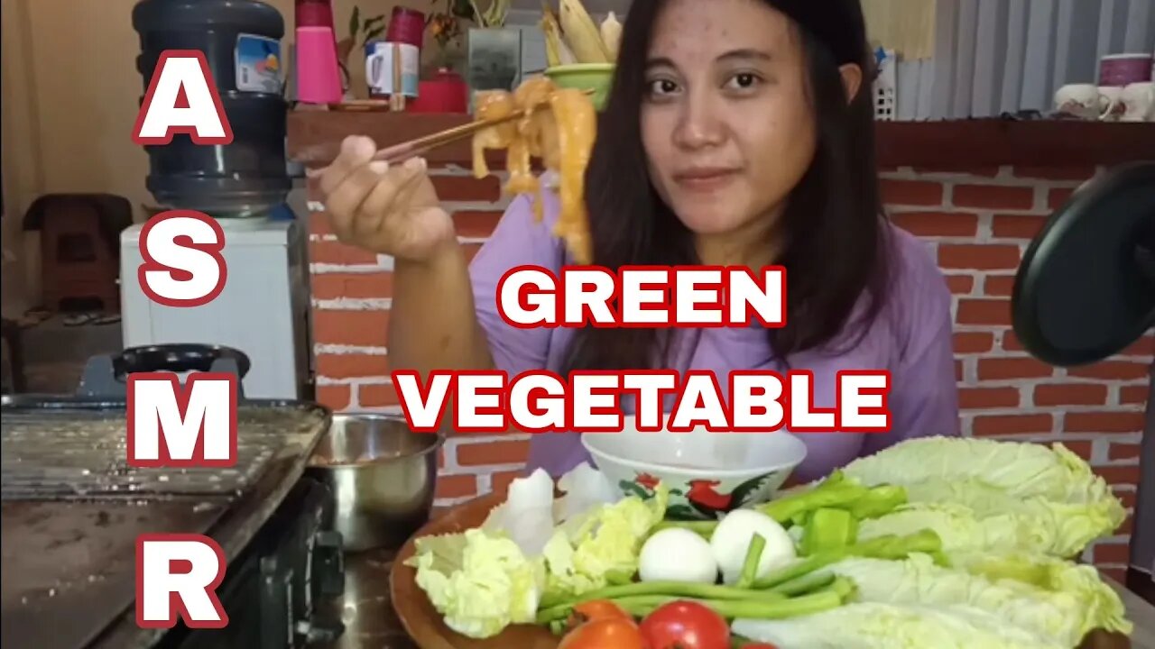 ASMR | GREEN VEGETABLES | No Talking #viralvideo #youtubevideo #asmr #mukbang #food #koreanfood