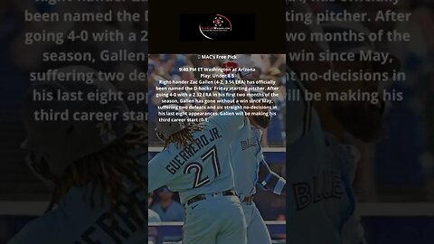 Expert MLB Prediction - Washington National at Arizona Diamondbacks