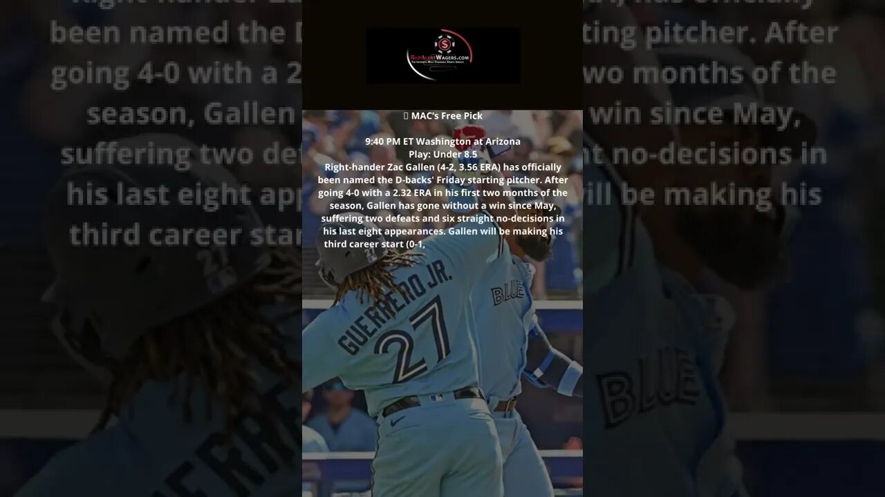 Expert MLB Prediction - Washington National at Arizona Diamondbacks