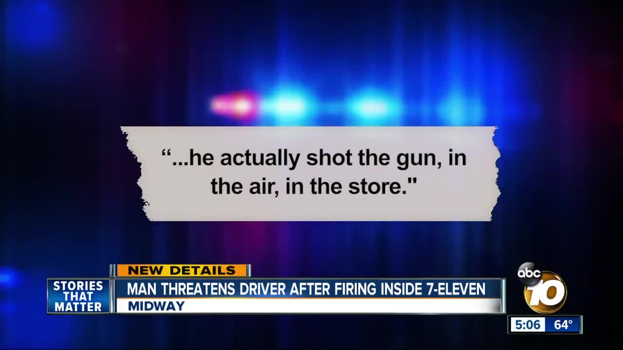 Man threatens driver after shooting at San Diego 7-Eleven