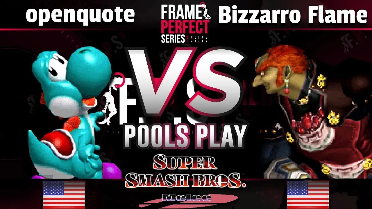 FPS2 Online Pools - openquote (Yoshi) vs. Bizzarro Flame (Ganondorf) - Smash Melee