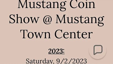 Mustang Coin Show Sept 2, 2023