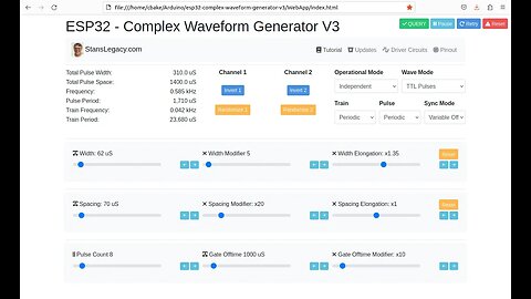 ESP32 - Complex Waveform Generator - V3 - Functionality Showcase