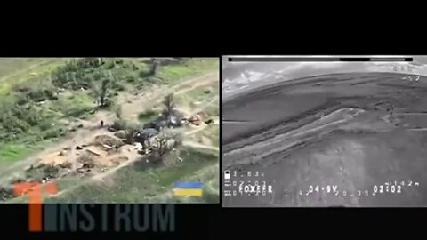 Russia Ukraine War: Ukrainian fighters attack a trench with a kamikaze drone #shorts