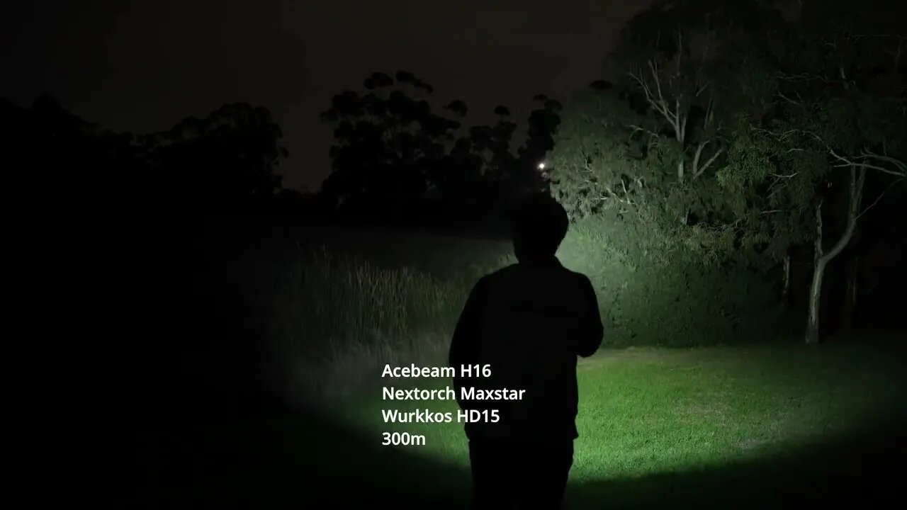 Acebeam H16 vs Nextorch Max Star vs Wurkkos HD15: Beamshot comparison