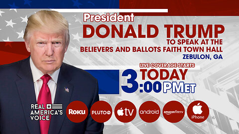 TRUMP SPEAKS AT BELIEVERS AND BALLOTS FAITH TOWN HALL IN ZEBULON, GA