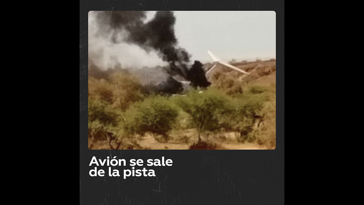 Un avión se estrella después de aterrizar