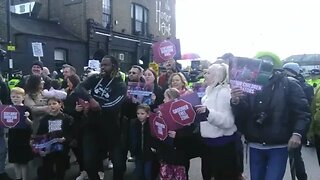 Pro child safeguarding rap song performs outside a Drag Queen Story Hour