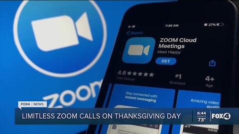 Zoom calls free on Thanksgiving