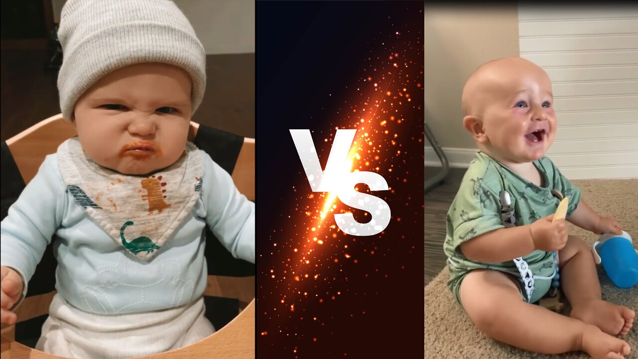 Angry baby vs a laughing baby Who would you prefer?