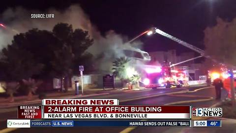 2-alarm fire in Downtown Las Vegas