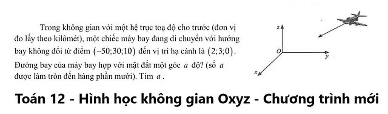 THPT Lê Thánh Tông: Trong không gian với một hệ trục tọa độ cho trước (đơn vị đo lấy theo kilomet)