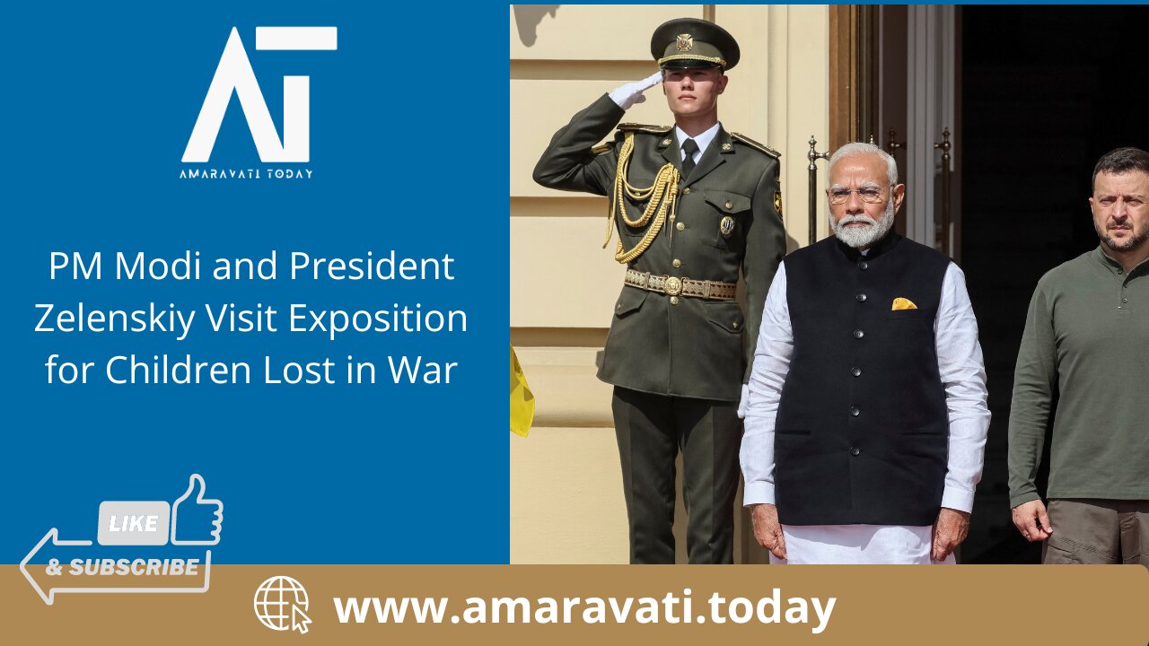 PM Modi and President Zelenskiy Visit Exposition for Children Lost in War | Amaravati Today