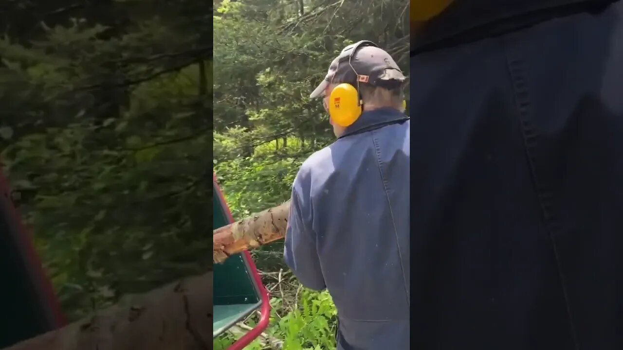 Tractor-Mounted Wood Chipper in Action!