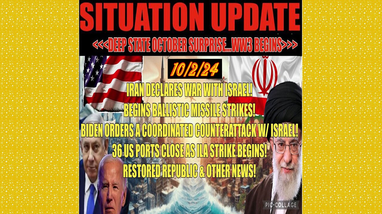 SITUATION UPDATE 10/2/24 - Iran & Israel Declare War, Missiles Strike Israel, WW3 Started, Vt Intel