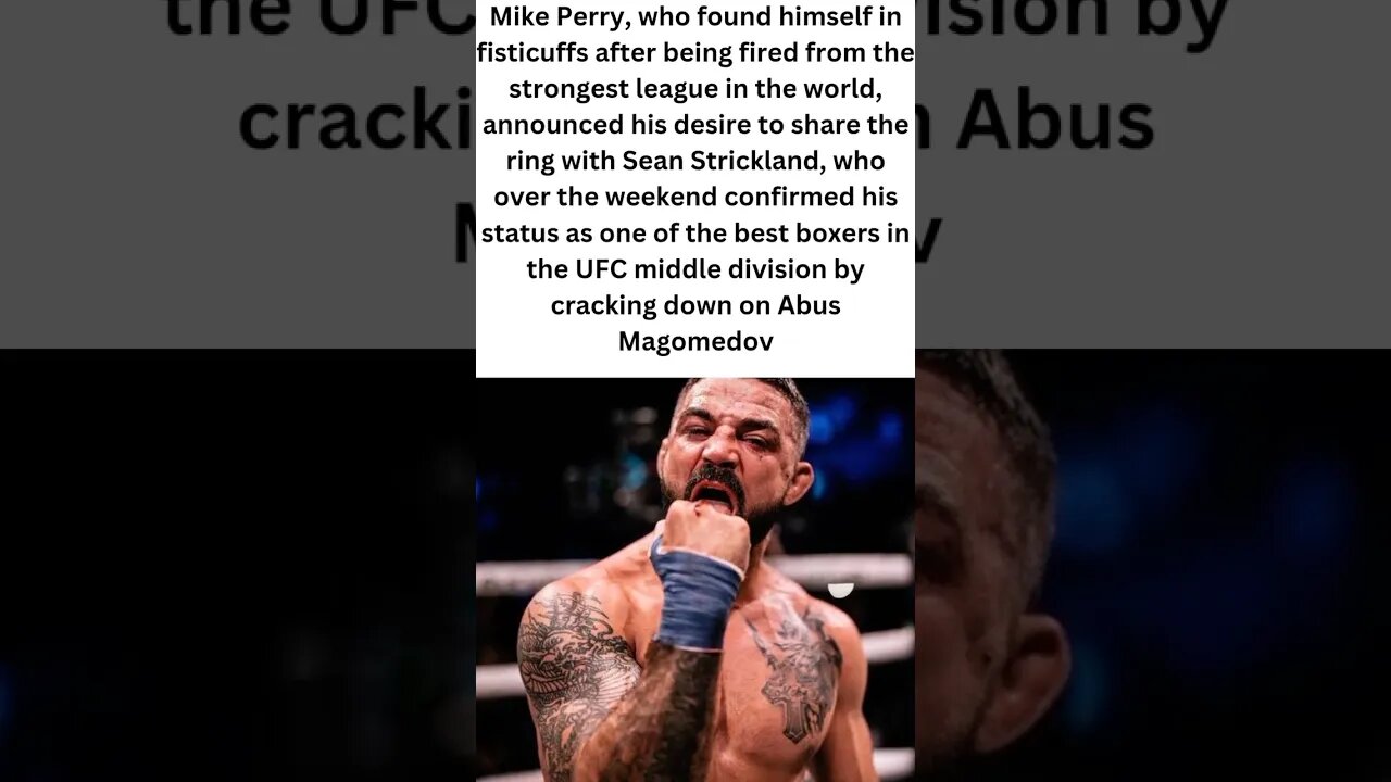 Sean Strickland accepted Mike Perry's challenge to a fistfight. #shorts