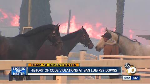 History of fire code violations at San Luis Rey Downs