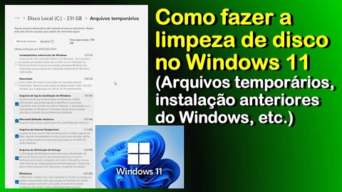 How to do disk cleanup in Windows 11 (Temporary files, previous installation of Win...)