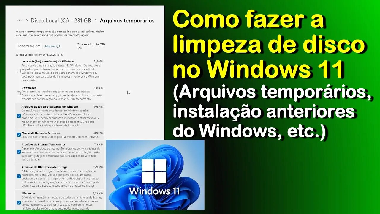 How to do disk cleanup in Windows 11 (Temporary files, previous installation of Win...)