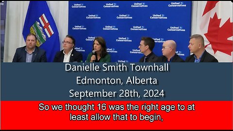 Danielle Smith - Edmonton Town Hall Sept 28, 2024 - The Trans question.