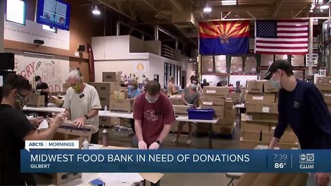 Midwest Food Bank in Gilbert is in need of food donations