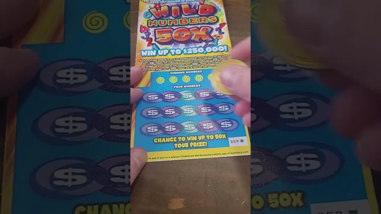 HUGE Winning Lottery Ticket Scratch Off Wild Numbers 50X