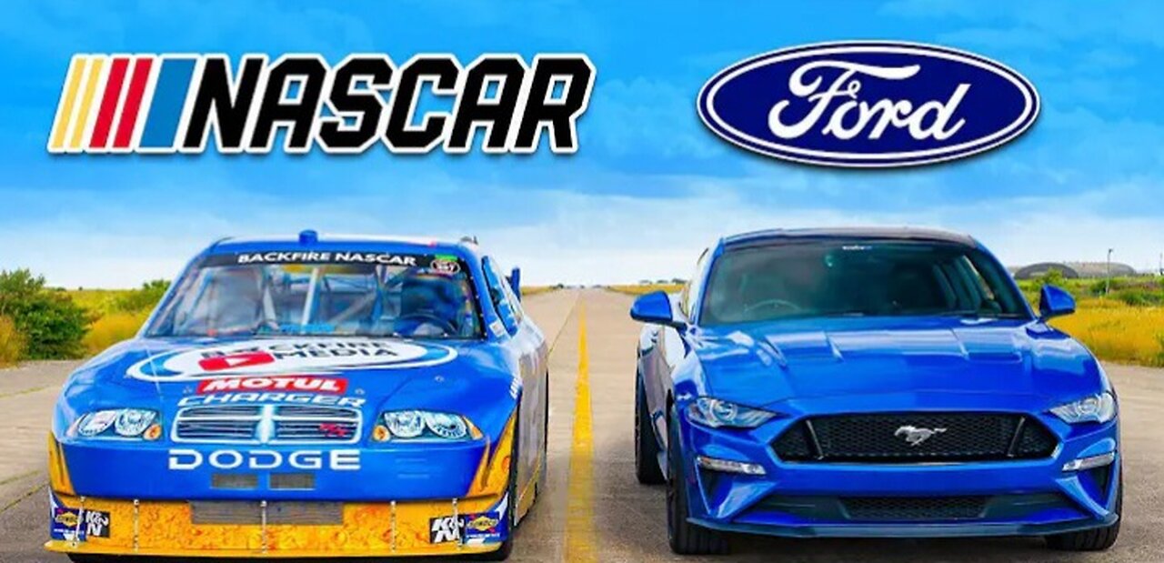 Dodge NASCAR v Ford Mustang DRAG RACE