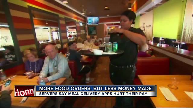 Tampa servers say they're struggling to make money in light of popular food-delivery apps