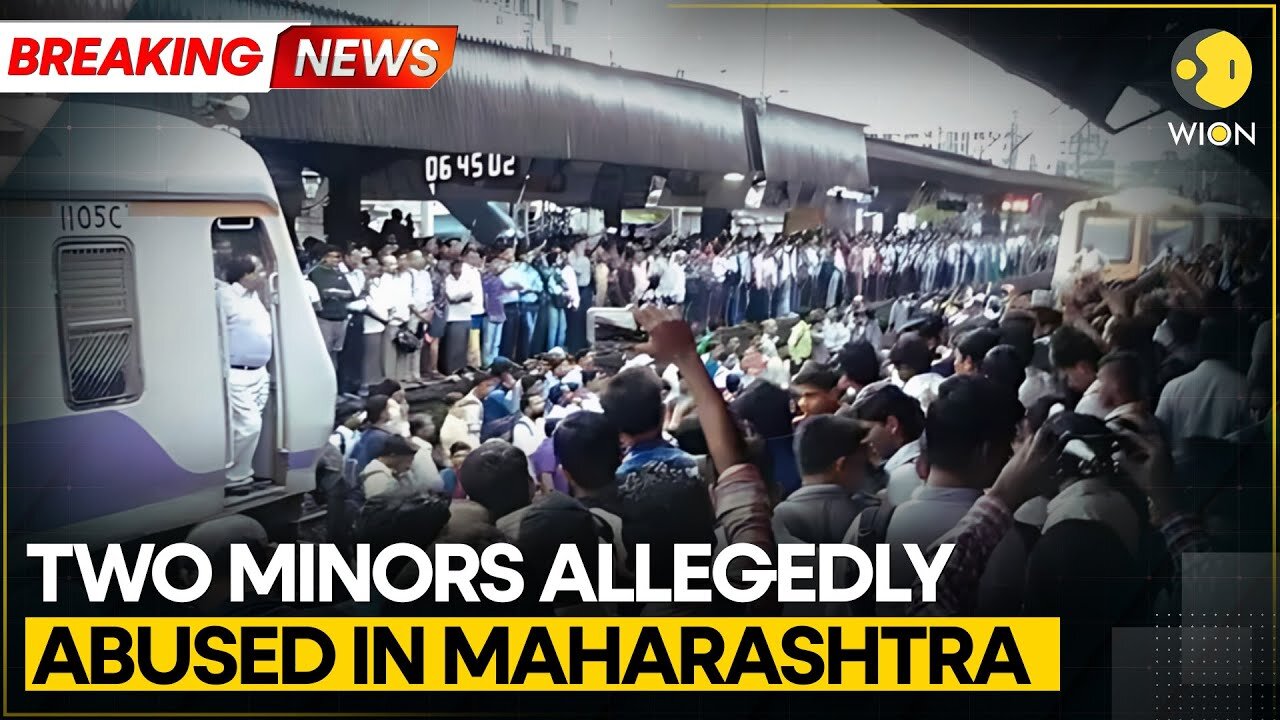 Badlapur Rape case: Massive protest break out at Thane's Badlapur railway station | WION