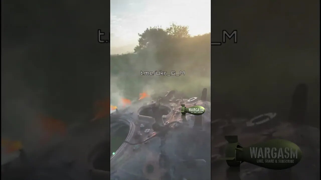 Burning turret after being ejected from a tank