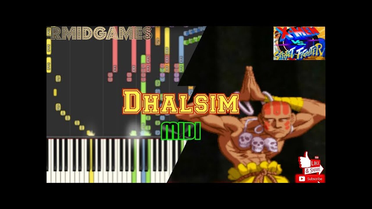 X-Men Vs Street Fighter - Dhalsim ~ Piano ( Midi )