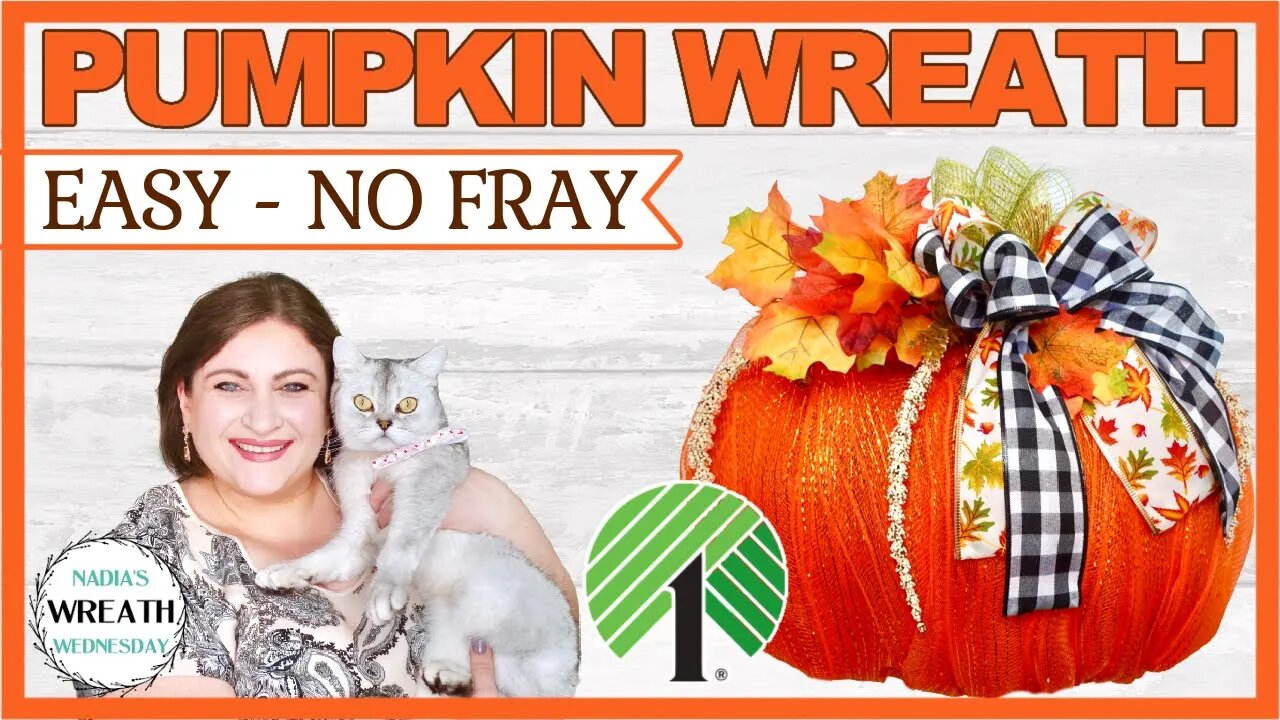 AMAZING NO FRAY DECO MESH FALL PUMPKIN WREATH | ZERO FRAYING DOLLAR TREE Nadia's Wreath Wednesday