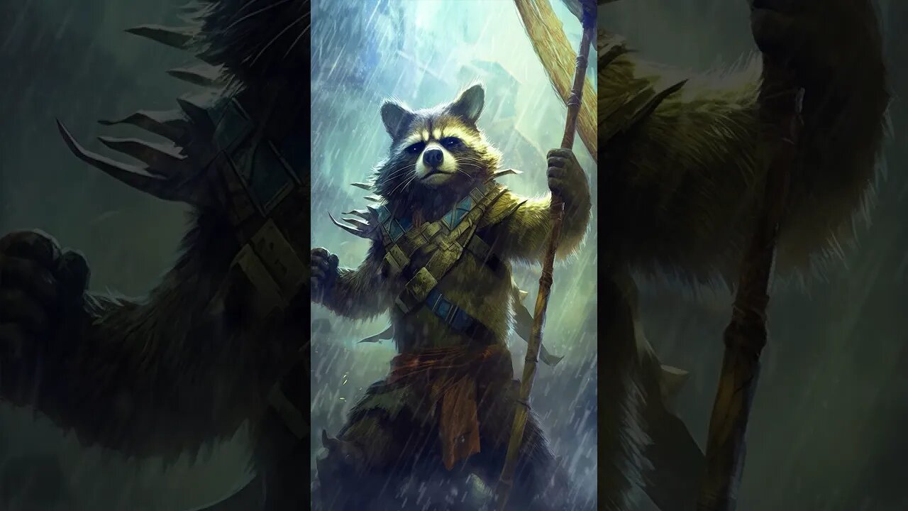 #raccoon #rain #forest #fighter #warrior #entertainment #digitalart #ringtone #shorts #jungle #war