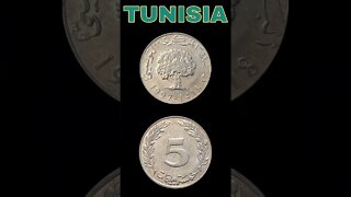 Tunisia 5 milliemes 1997.#shorts #coinnotesz