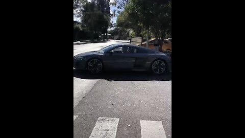 Audi R8 and Porsche crash