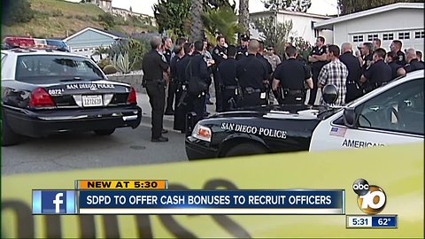 San Diego Police to offer cash bonuses to boost hiring