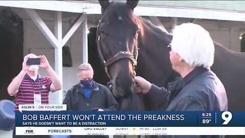 Bob Baffert won't attend the Preakness