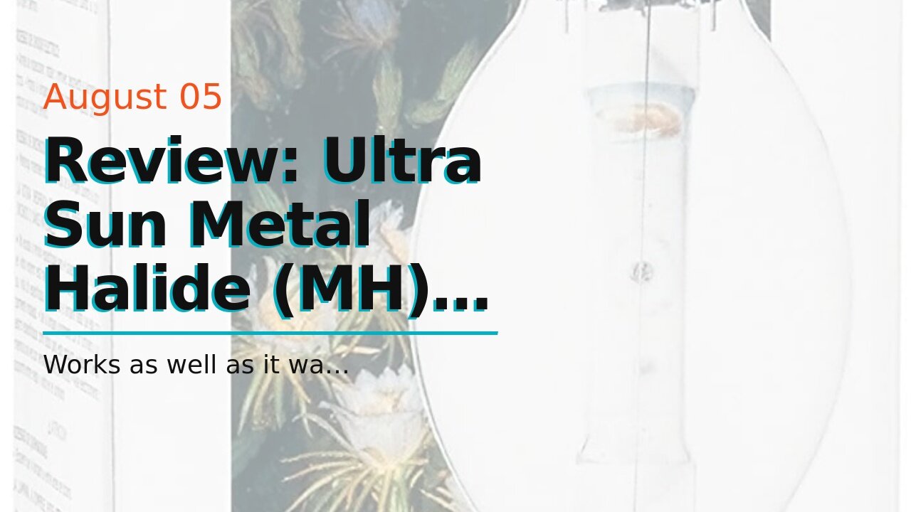 Review: Ultra Sun Metal Halide (MH) 10,000K Grow Lamp, 1000-Watt