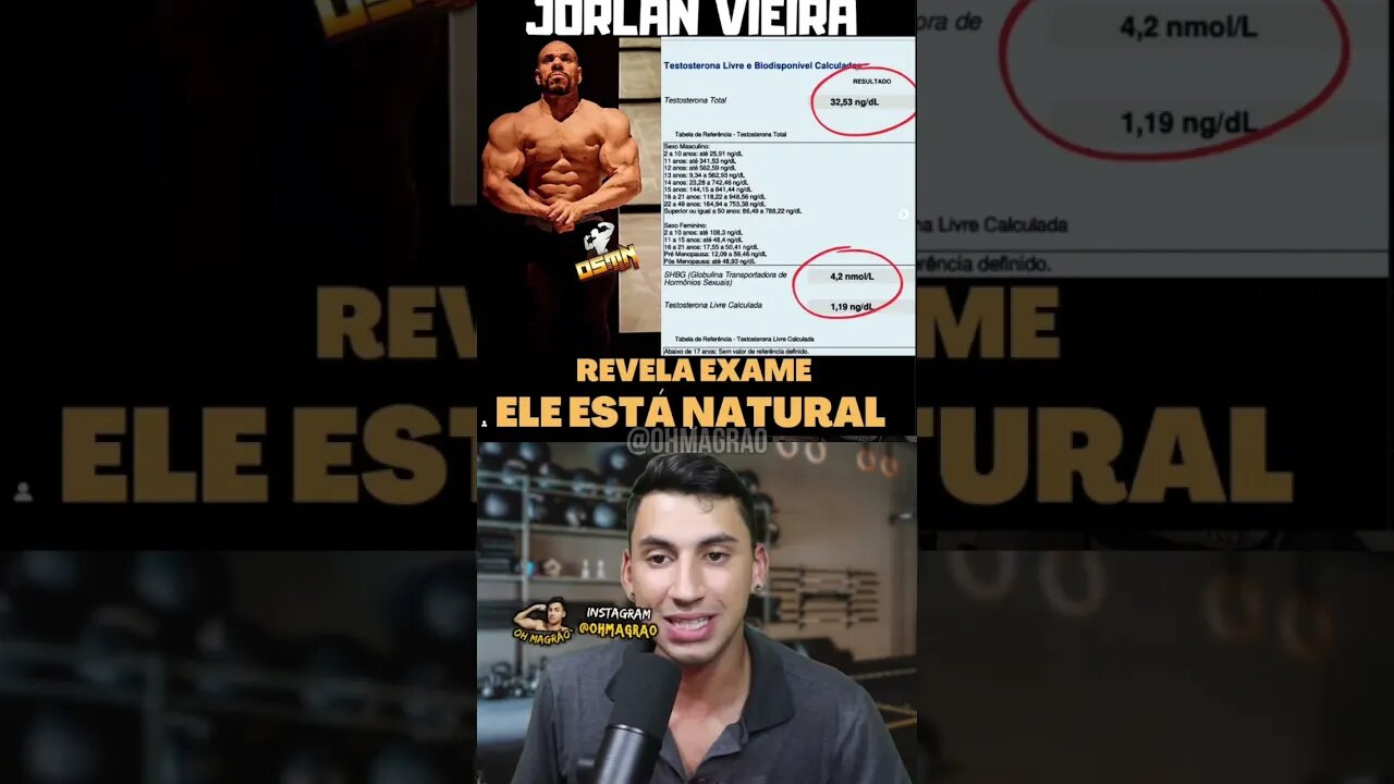 Jorlan vieira apareceu nas redes sociais com o exame de testosterona em 0 ! #musculação #durateston